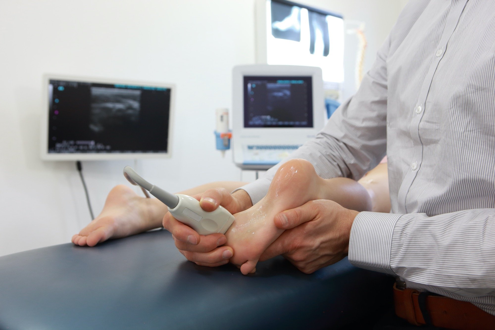 Pediatric Patient Receiving Foot Pain Ultrasound
